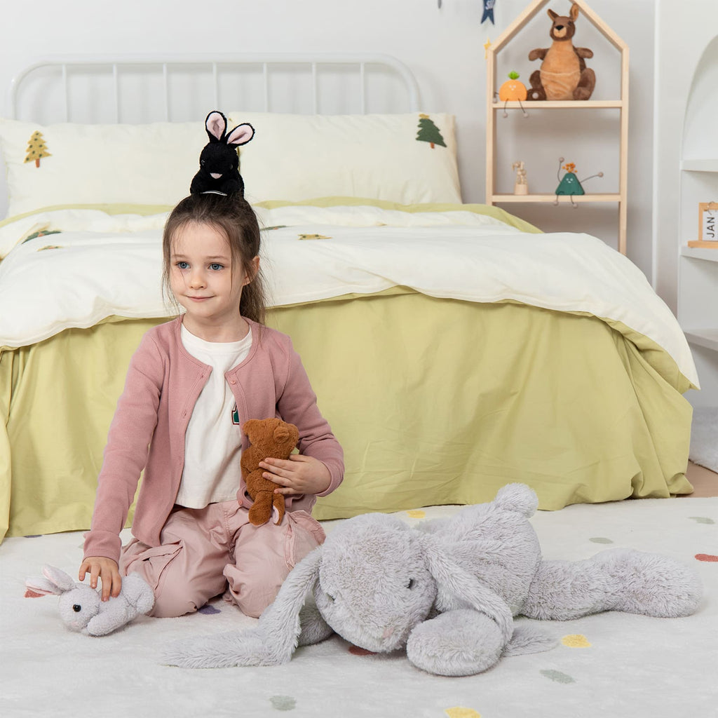 Bunny Stuffed Animal Toy Set, Pink/Grey, 24 Inches