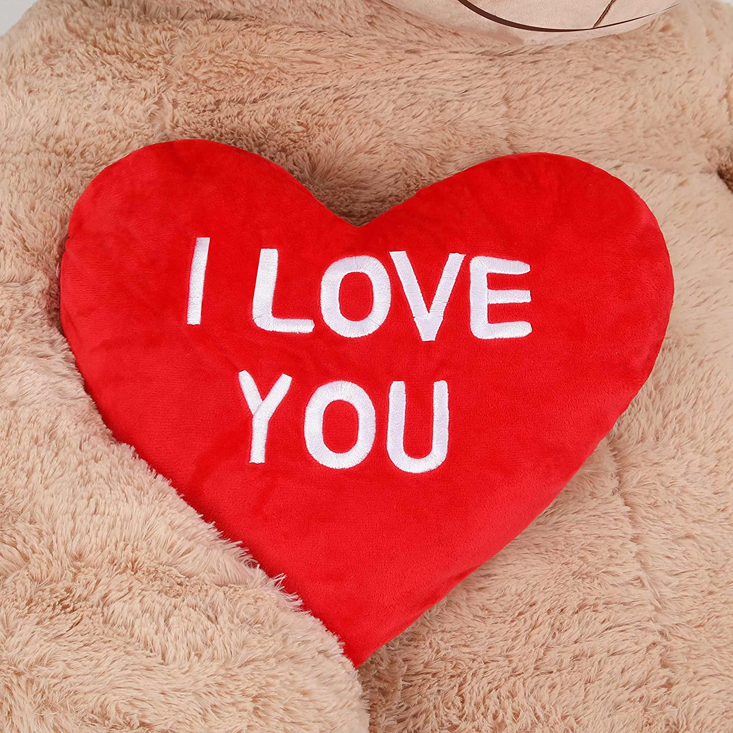 Life Size Teddy Bear Stuffed Animals - 5 Foot/6 Foot Fluffy Teddy Bear Plush Toys - Giant Brown Teddy Bear Plush Dolls - Valentine's Day Teddy Bear&Vday Gift for Girlfriend Boyfriend - Teddy Bear Theme Baby Shower - Christmas/Birthday Gift for Her/Him