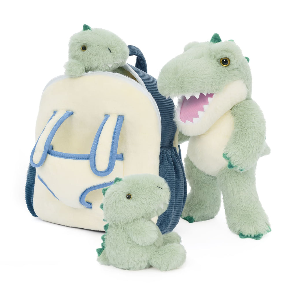 Dinosaur Toddler Backpack Plush Bag with Detachable Toys