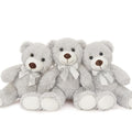 3-Piece Teddy Bears, Light Grey, 13.8 Inches
