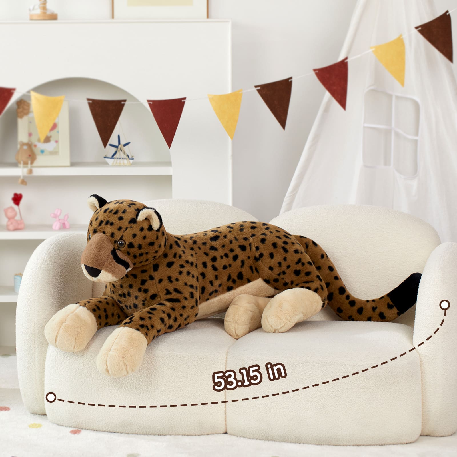 Giant Cheetah Stuffed Animals - Jungle Safari Plush Toys, 53.15 Inches - Jumbo Stuffed Cheetah Toys for Girls Boys - Jungle Safari Plush Toys - Free Shipping Now