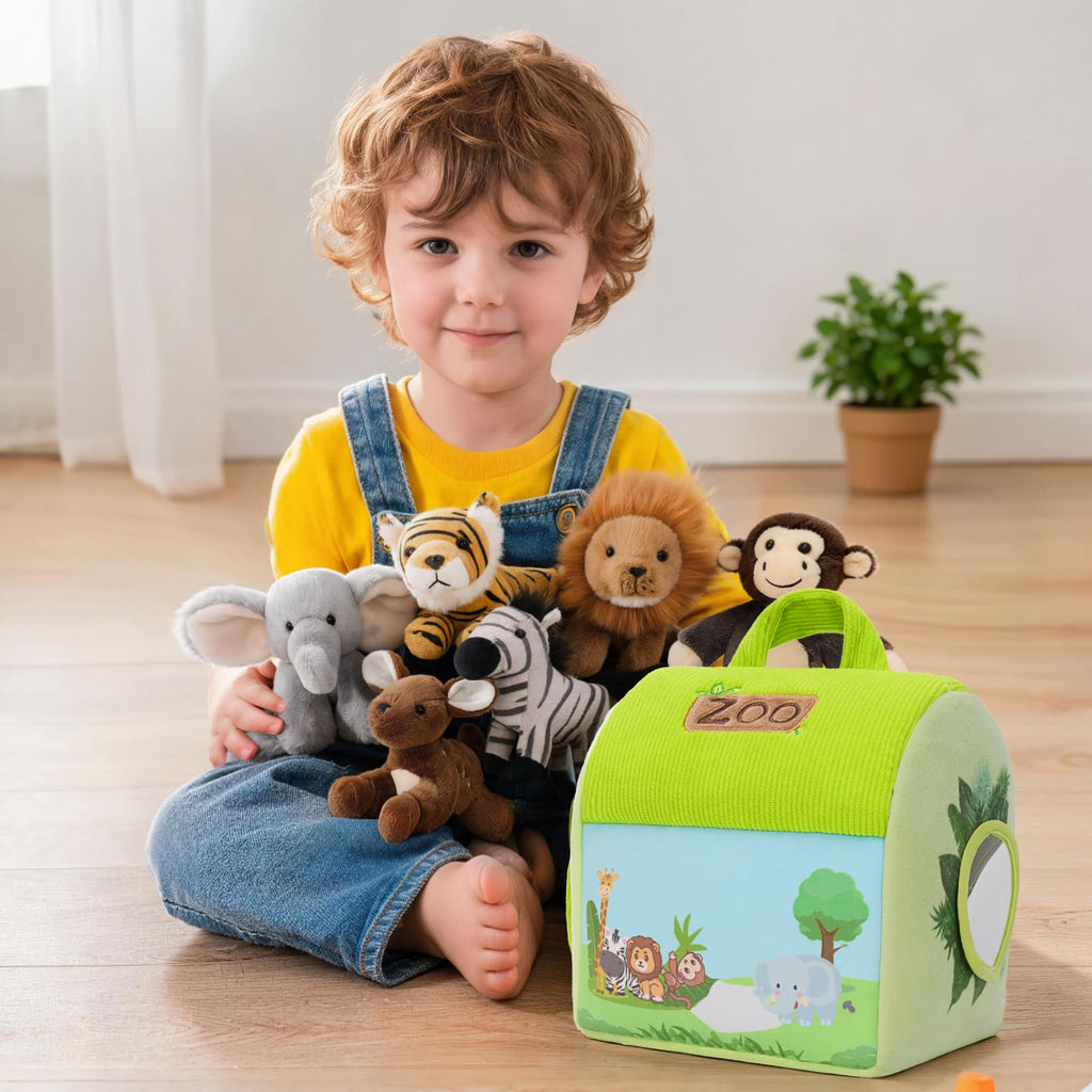 Safari Zoo Animal Plush Playhouse Set for Kids