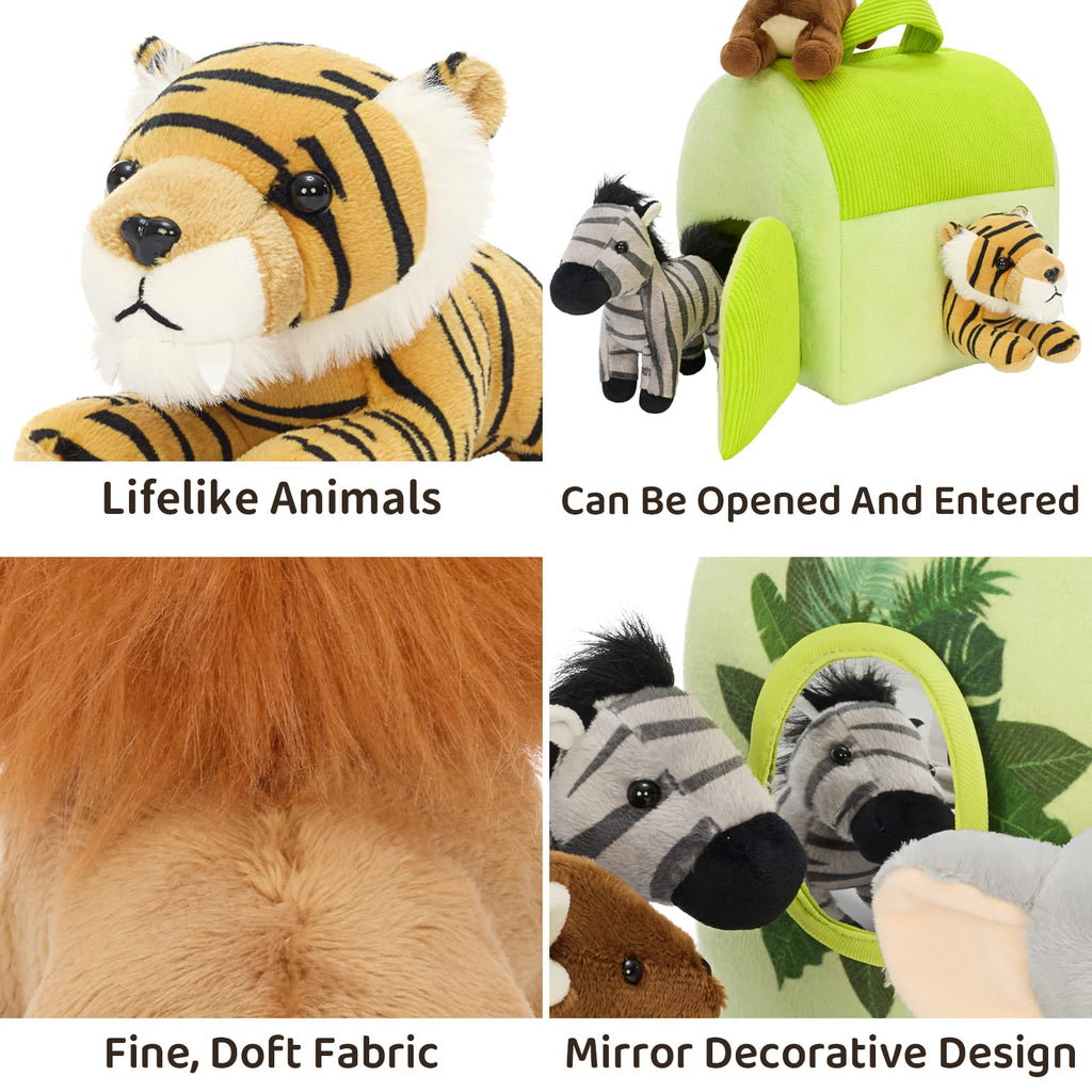 Safari Zoo Animal Plush Playhouse Set for Kids