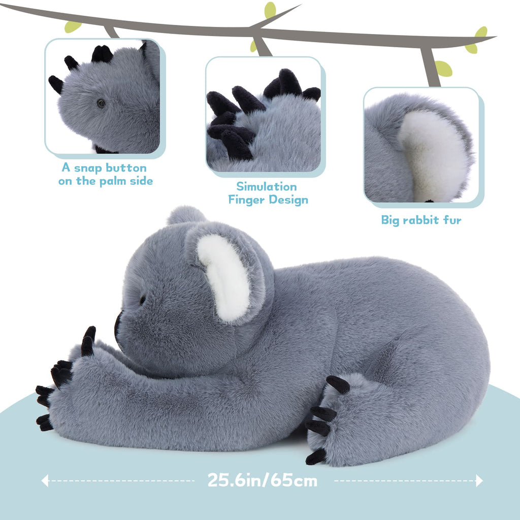 25.6 Inches Koala Stuffed Animals - Funny Koala Plush Toys - Australia Travelling Souvenirs - Christmas/Birthday Gift Ideas