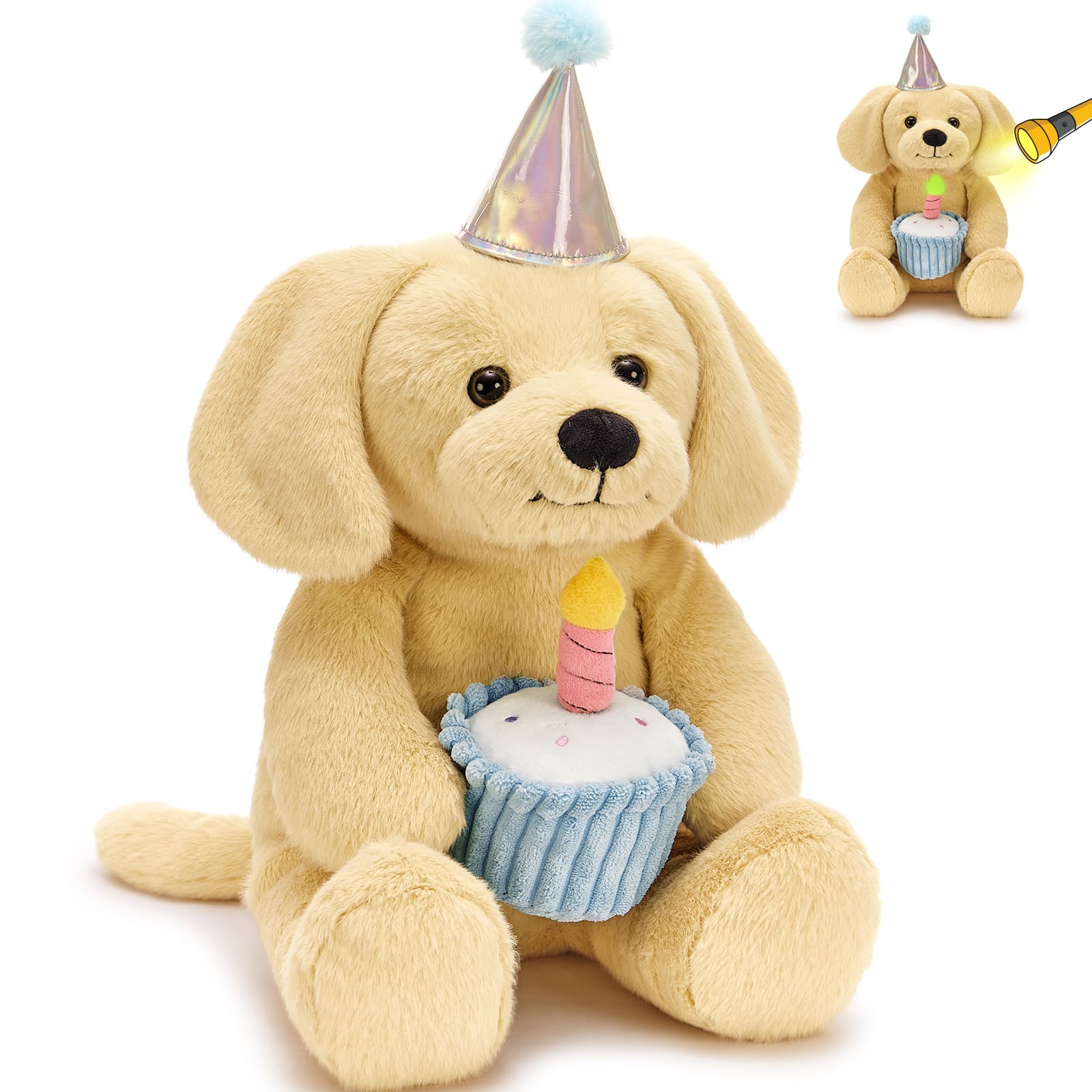 Labrador Dog Plush Toy Holds a Chic Plush Cupcake
- Birthday Gift Ideas for Girls Boys - Birthday Gift for Children - MorisMos Stuffed Animals