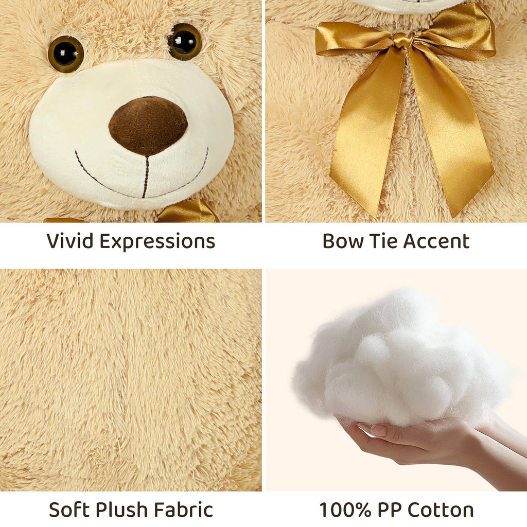 Giant Teddy Bear Plush Toy, Light Brown, 39/51 Inches