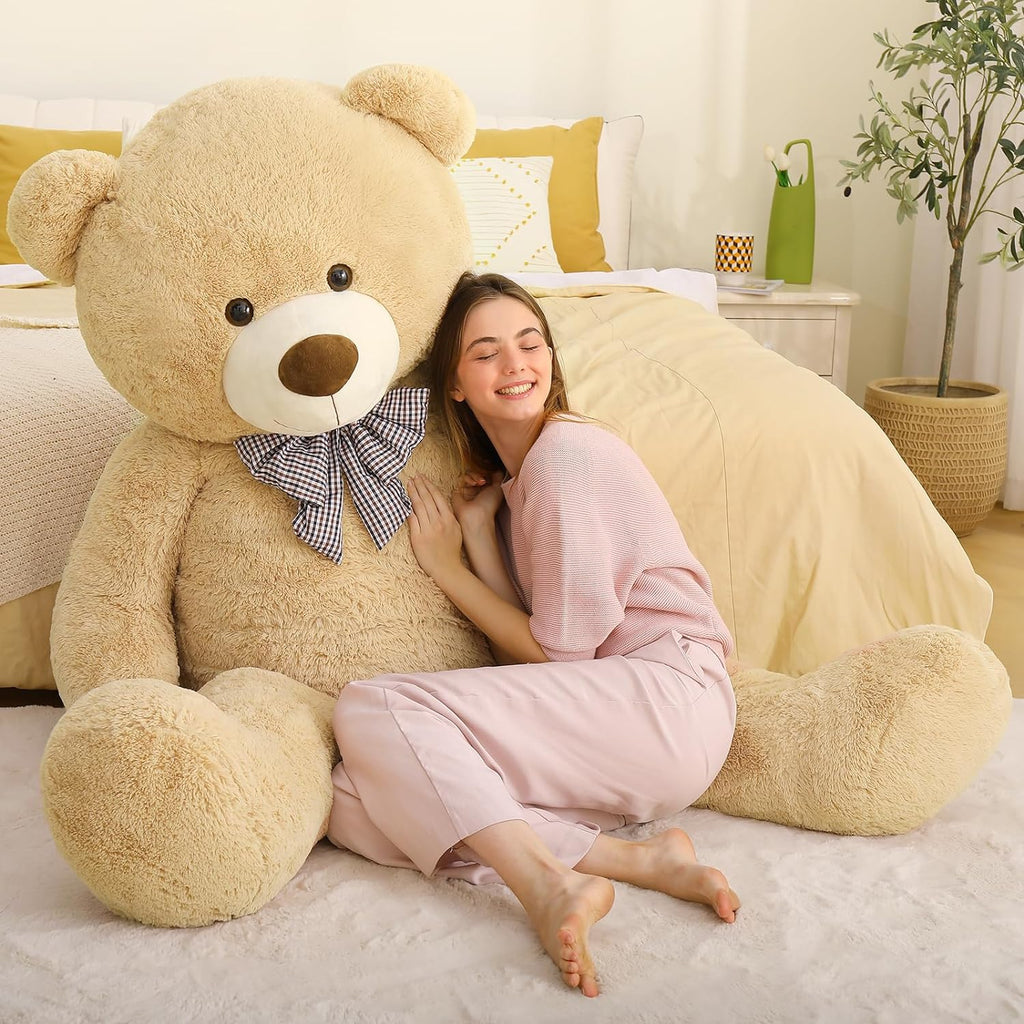 Giant 180 CM Brown Teddy Bear Plush Toys - 6 Feet Teddy Bear Stuffed Animals - Teddy Bear Plushies - Valentine's Day Gift for Girlfriend/Boyfriend - Romantic Confession/Propose Marriage Gift Ideas - Anniversary Gift for Wife/Husband - Teddy Bear Theme Baby Shower - MorisMos Stuffed Animals