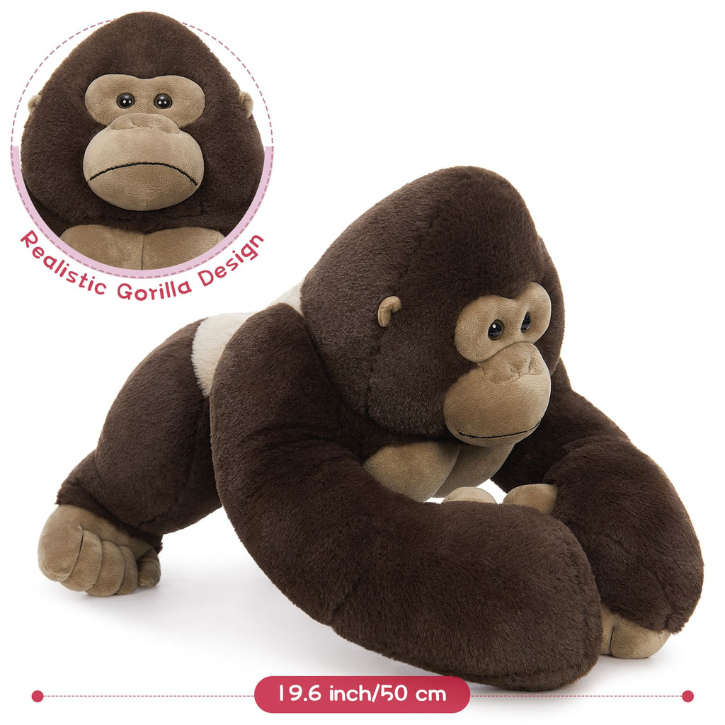 Realistic Gorilla Stuffed Animals - Lifelike Chimpanzees Plush Toys -  Orangutan Stuffed Animals with Babies in the Belly - Three Gorilla Stuffed Animal Babies with Their Mom - Jungle/Safari/Forest Stuffed Animals - Zoo Souvenirs - Free Shipping