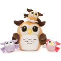 Realistic Owl Stuffed Animals - Nighthawk Plush Toys 15.75 Inches - Cartoon Owl Plush Pillows for Girls Boys - Stuffed Animal Babies with Their Mom - Gift for Birders