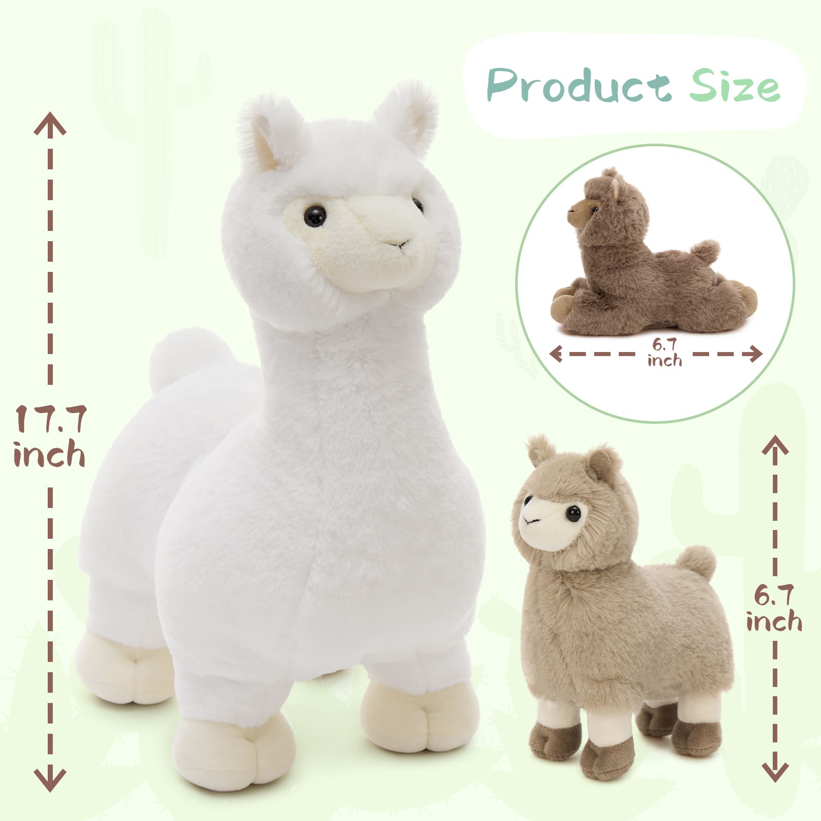 MorisMos Llama Stuffed Animal with 4 Baby Alpaca Plushies Set