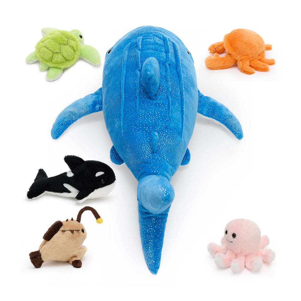 Whale Shark Teddy Soft Toy with 5 Ocean Animals Inside, 23.6 Inches