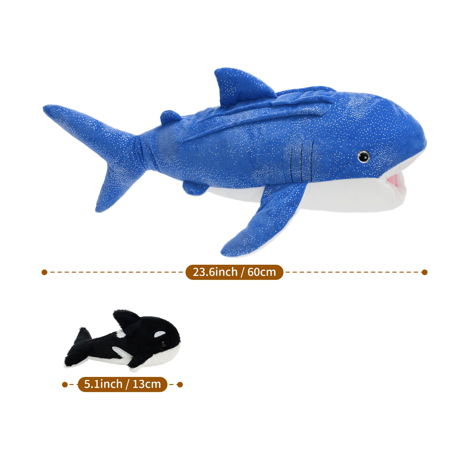 Whale Shark Teddy Soft Toy with 5 Ocean Animals Inside, 23.6 Inches