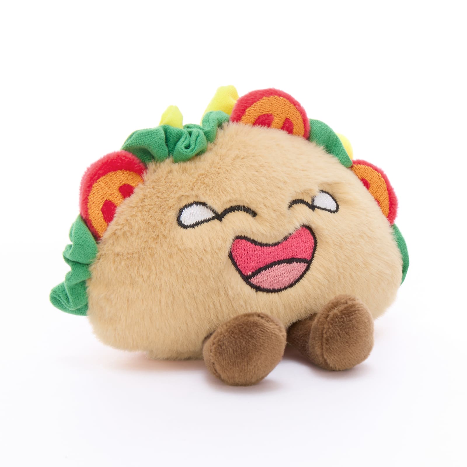 Cute Mini Taco Plush Keychain 4.3" Bag Charm Emoji Face