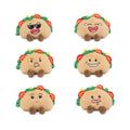Cute Mini Taco Plush Keychain 4.3" Bag Charm Emoji Face