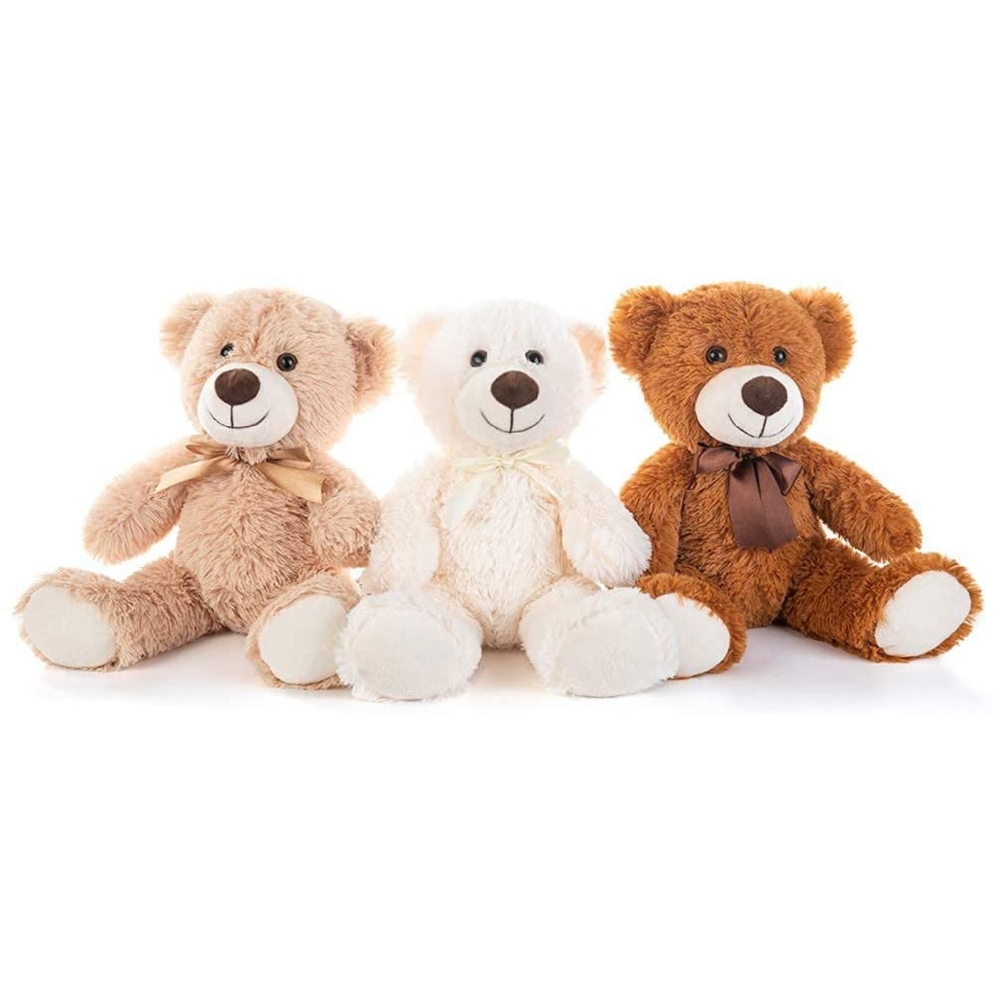 3-Pack Teddy Bear Stuffed Animals Bulk - Beige/Light Brown/Dark Brown Teddy Bear Plush Toys - 14 Inch Teddy Bear Stuffed Toys - Cute Teddy Bear Plush Dolls - Valentine's Day Teddy Bears&Gifts - Anniversary Gift for Wife/Husband - Vday Gift for Girlfriend/Boyfriend