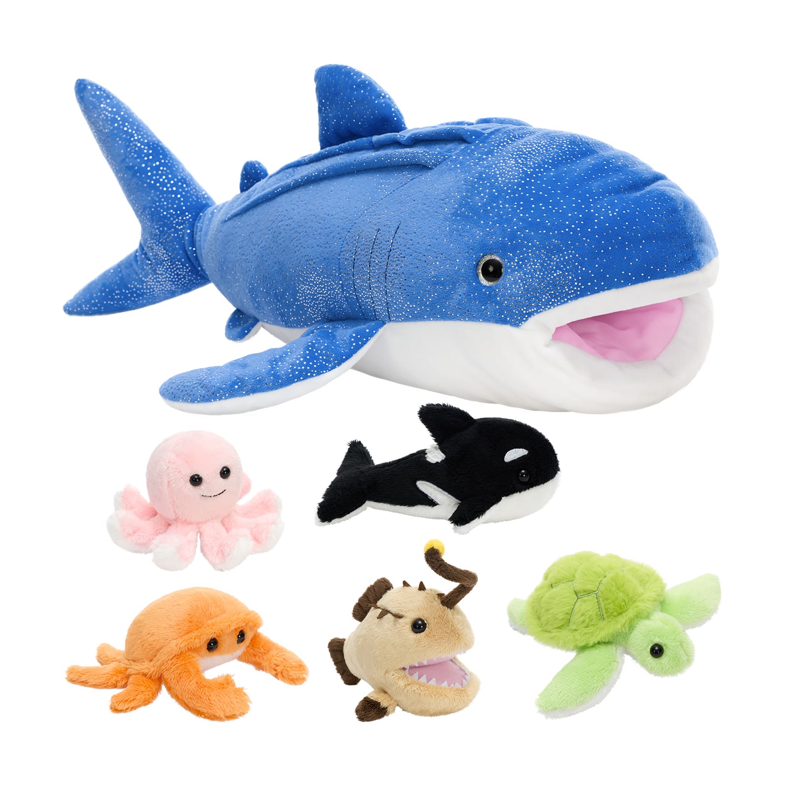 Whale Shark Teddy Soft Toy with 5 Ocean Animals Inside, 23.6 Inches