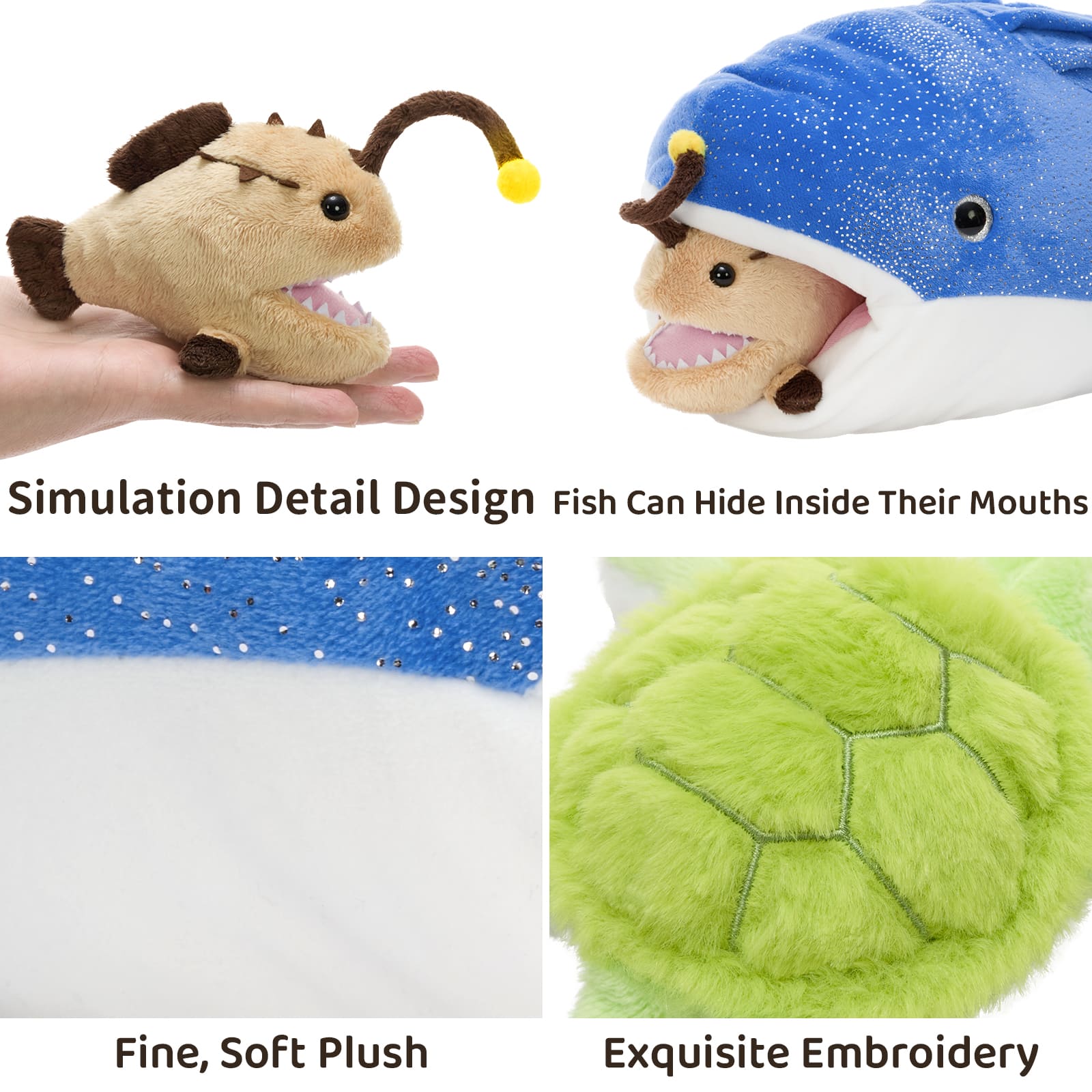 Whale Shark Teddy Soft Toy with 5 Ocean Animals Inside, 23.6 Inches