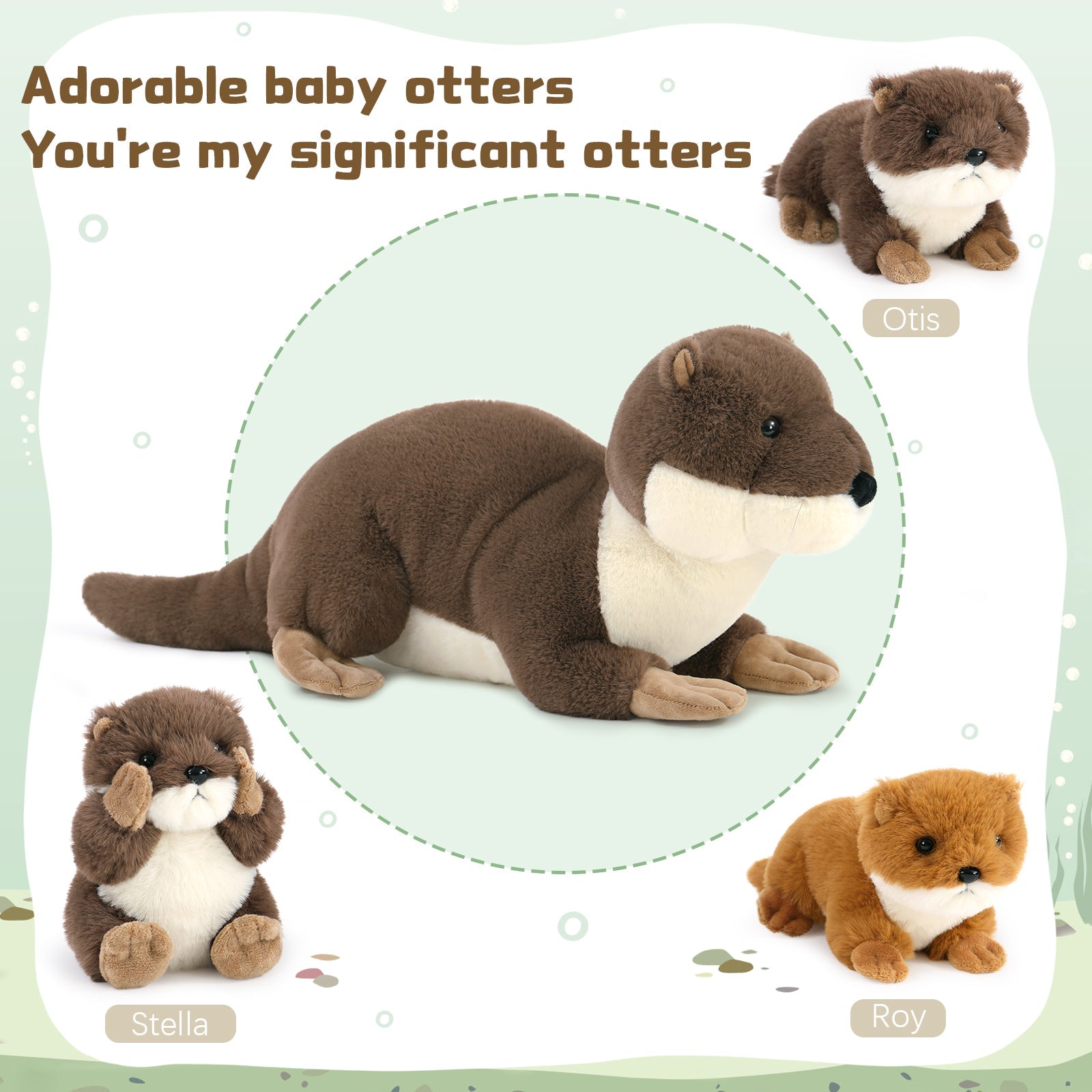 Otter Plush Toys, Dark Brown, 23.6 Inches - MorisMos Stuffed Animals