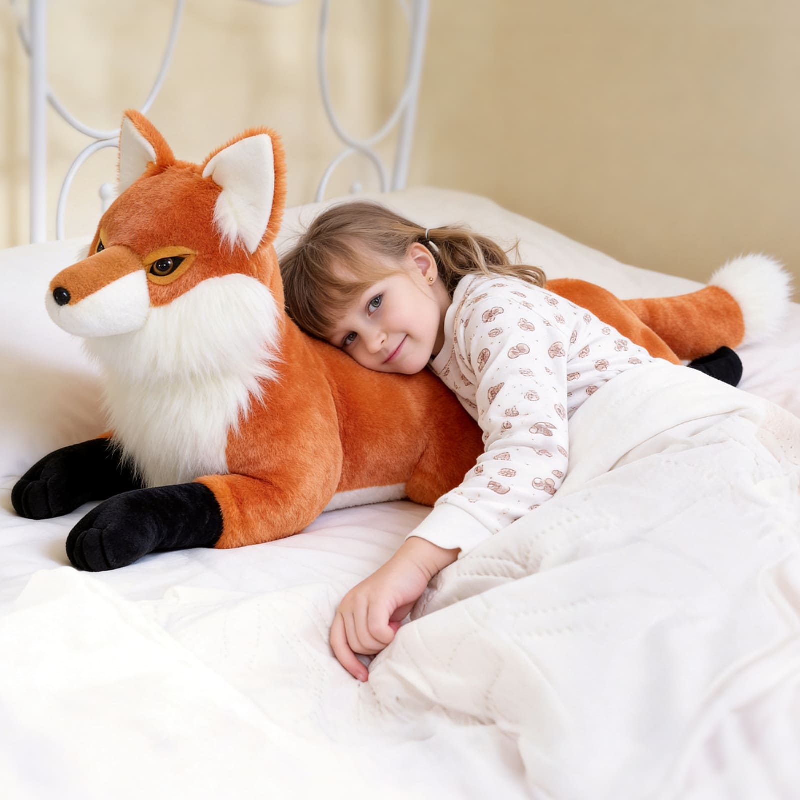Fox Plush Toys Jungle Stuffed Animals, Reddish-brown, 31 Inches