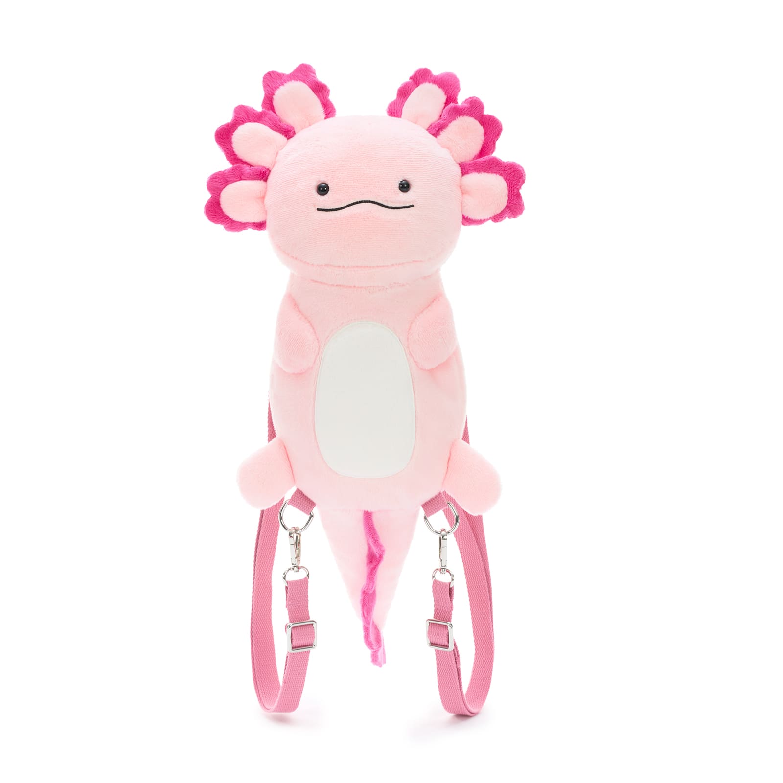 Plush Axolotl Backpack with Three Mini Axolotl Plushies Inside