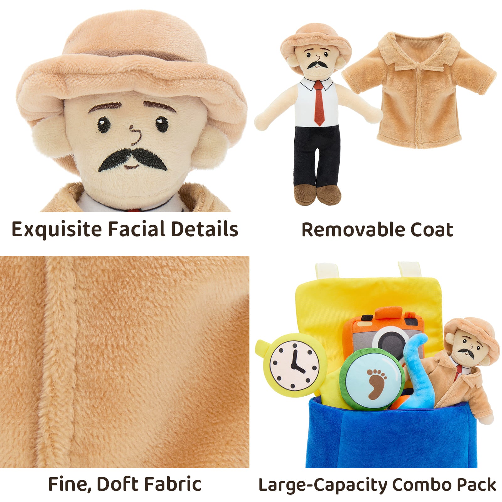 Detective Bag with Plush Detective Doll, Camera, Magnifying Glass