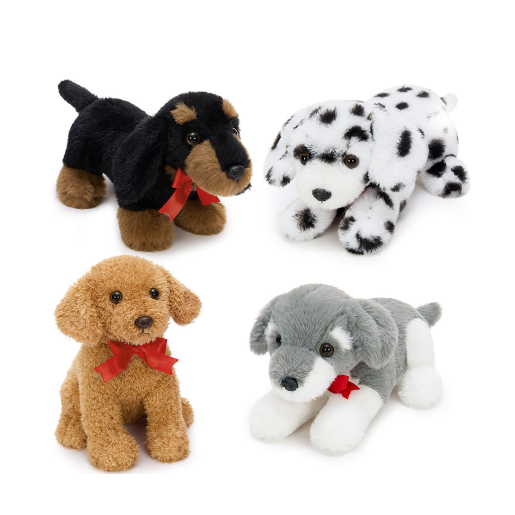 Dog Plush Toy Set Soft Stuffed Puppy Collection, 13.8 Inches