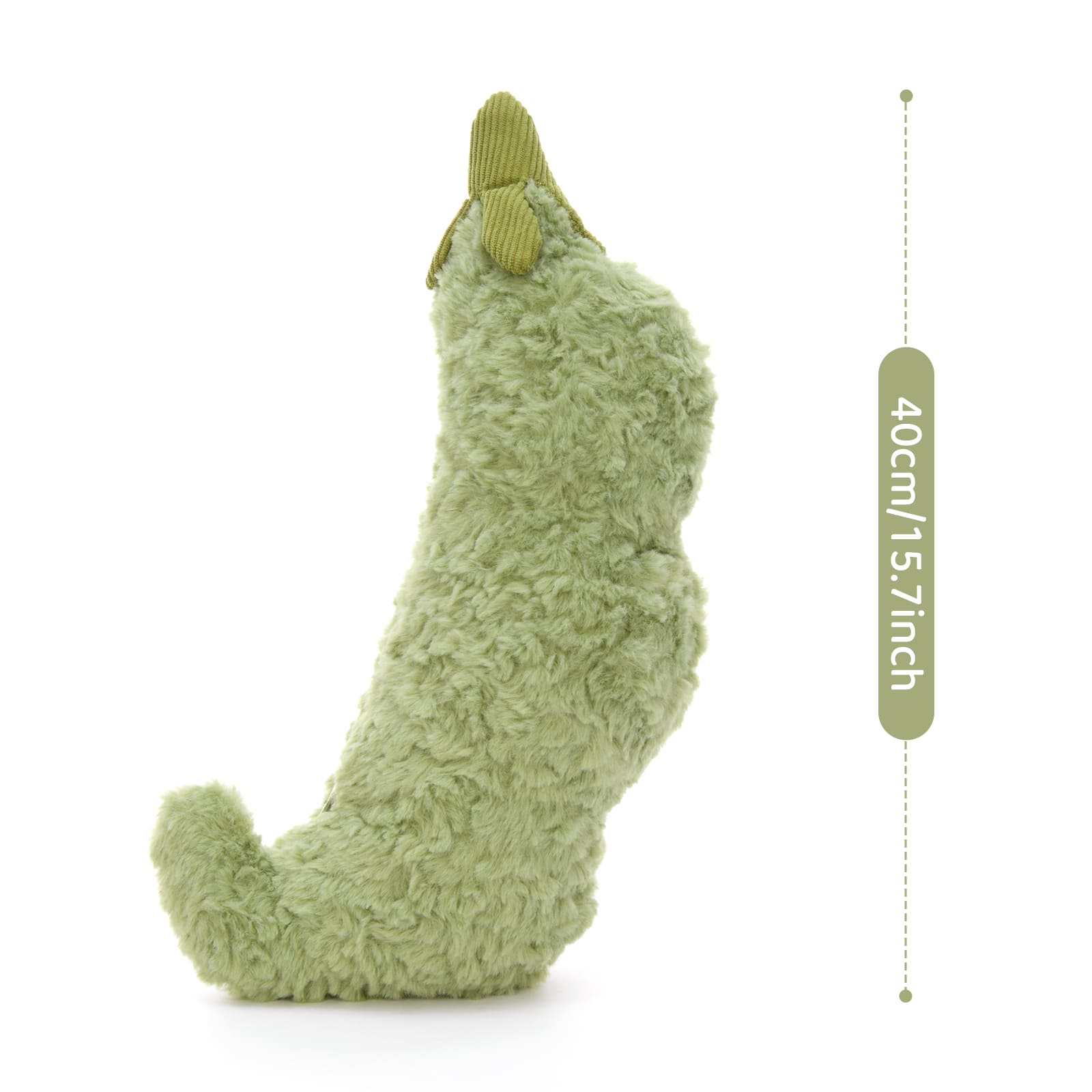 15.7 Inch Lifelike Pea Pod Plush Toy with 3 Removable Beans