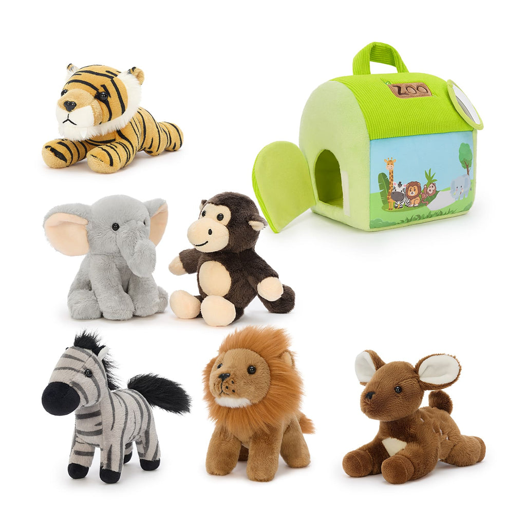 Safari Zoo Animal Plush Playhouse Set for Kids