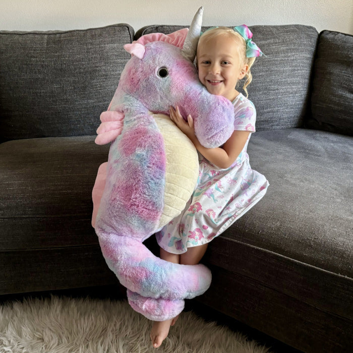 Seahorse Tie-Dye Stuffed Toy, 43.3 Inches - MorisMos Plush Toys