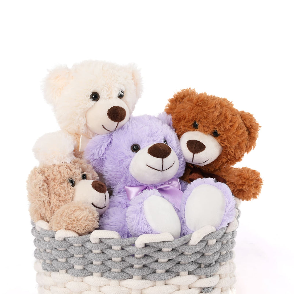 7-Piece Teddy Bear Stuffed Toys, Seven Colors, 13.8 Inches