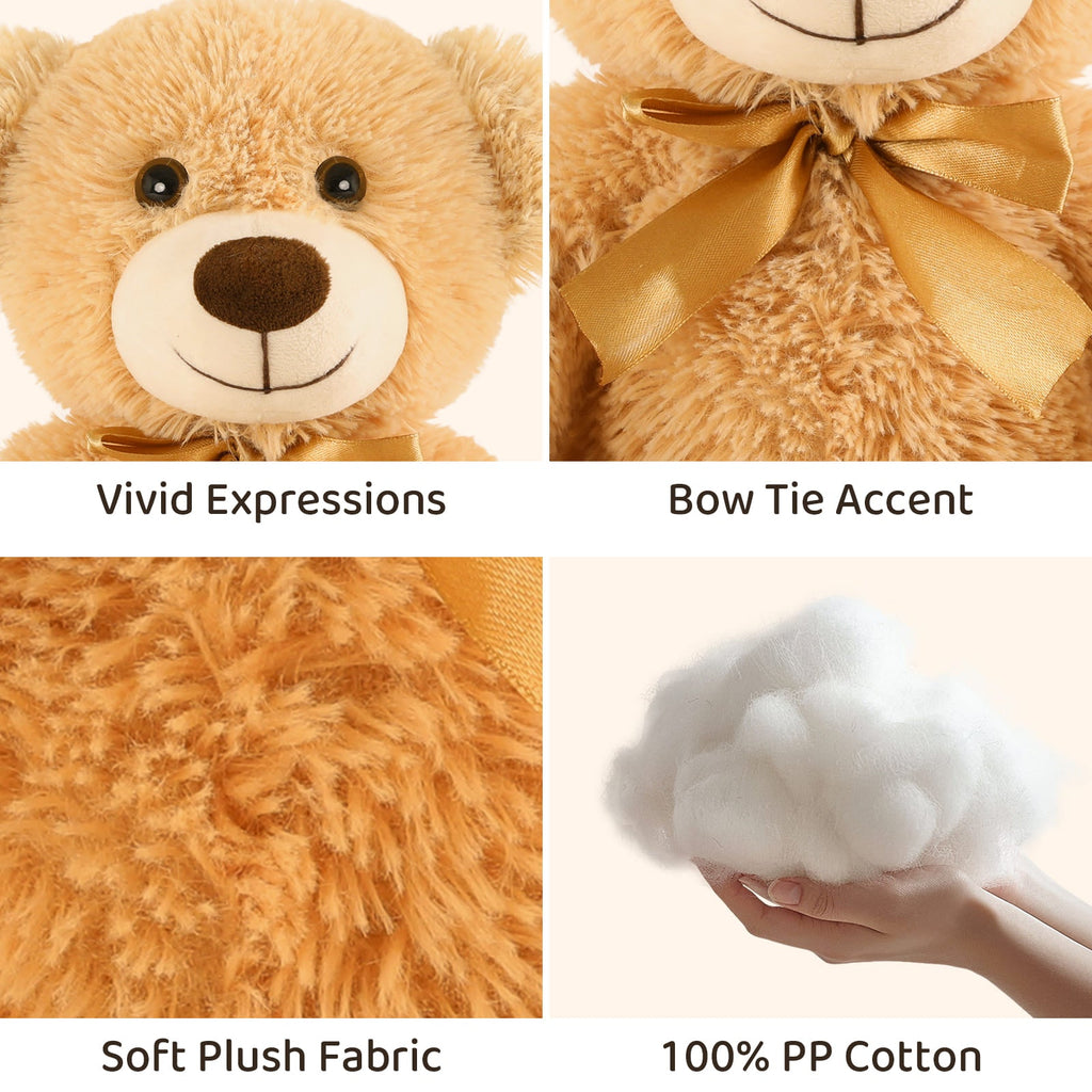 7-Piece Teddy Bear Stuffed Toys, Seven Colors, 13.8 Inches