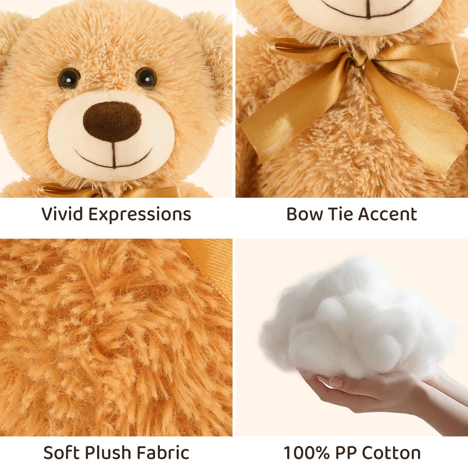 7-Piece Teddy Bear Stuffed Toys, Seven Colors, 13.8 Inches