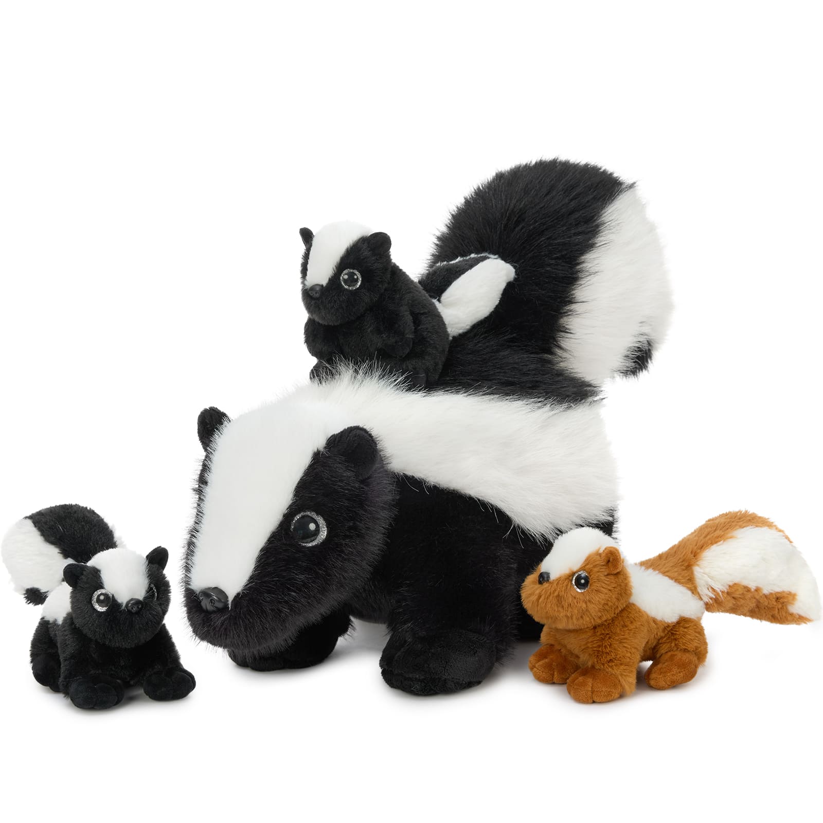 Skunk Stuffed Animals with Babies Inside the Belly - One Big Skunk with Three Mini Skunk Baby Plush Toys - MorisMos Stuffed Animals