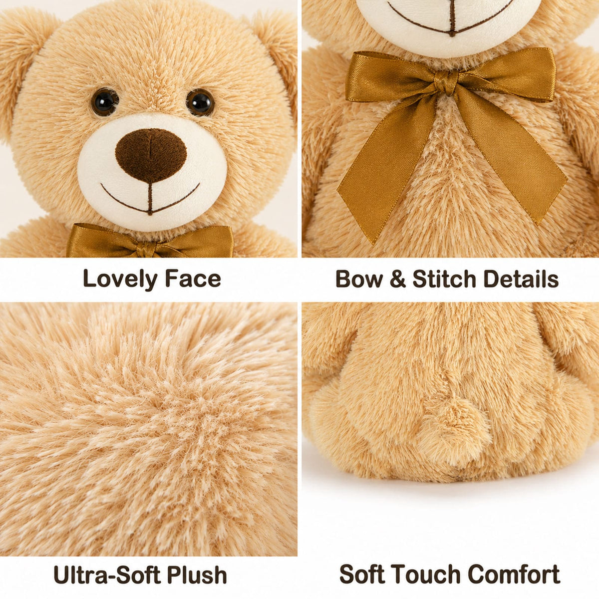 Small Teddy Bear Plush Toys, Light Brown, 13.8 Inches