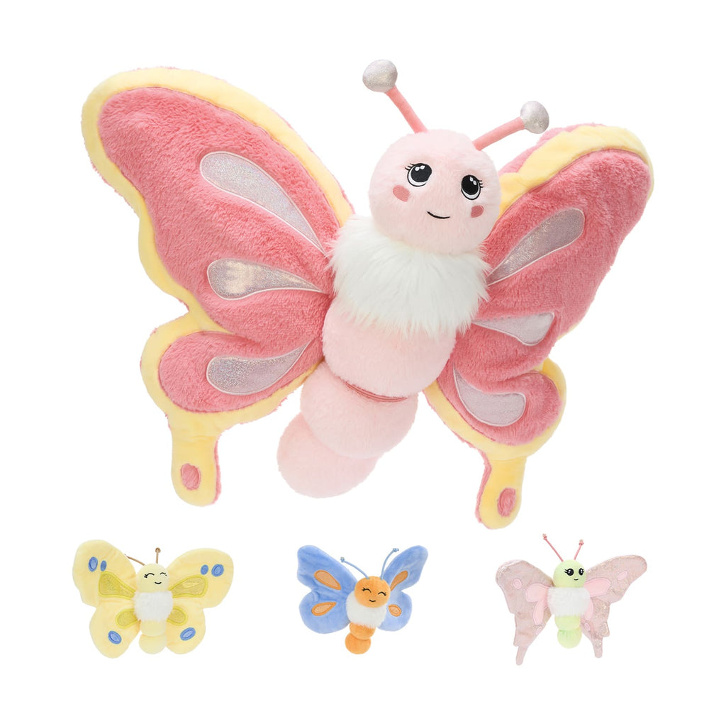 Cute Butterfly Plush Toy with Three Mini Butterflies, 31.5 Inches
