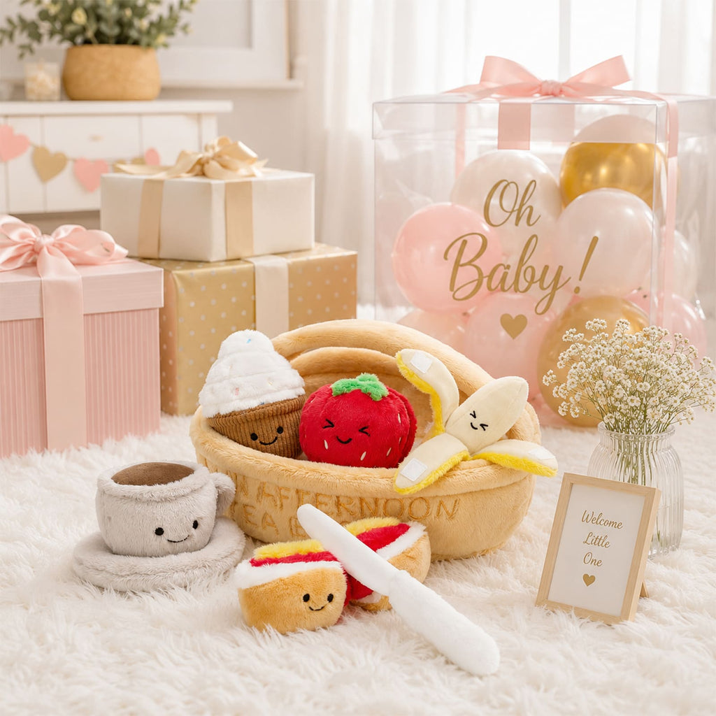 7pcs Tea Party Plush Set Cutting Pretend Play Food Sets Toys for Kids