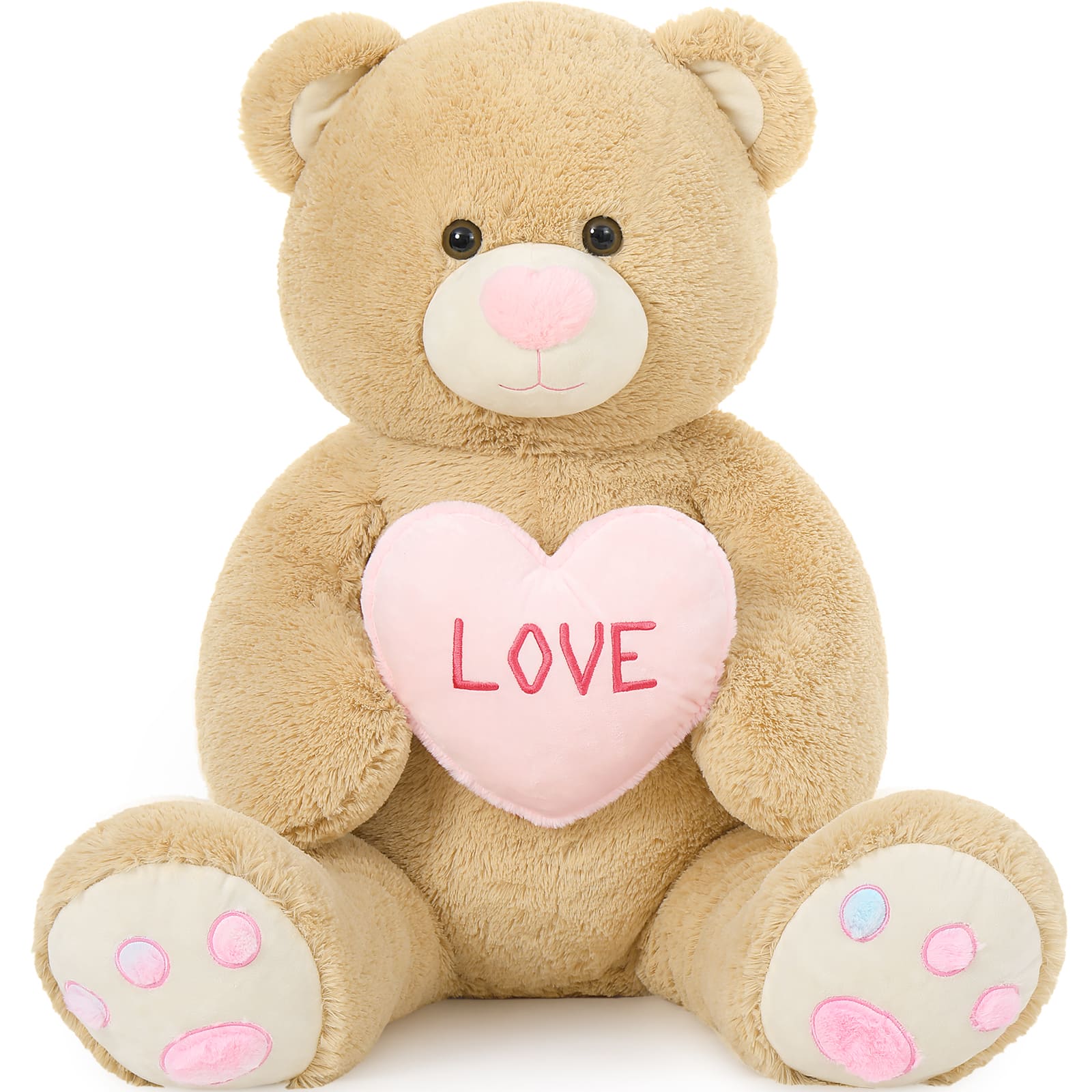 Valentine's Teddy Bear Plush Toy, Light Brown, 43 Inches