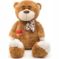 Valentine's Day Teddy Bear Stuffed Animals - Big 30 Inches Brown Teddy Bear Plush Toys with Heart and Scarf- Valentine's Day Gift for Girlfriend/Boyfriend - Fluffly Cuddly Plushy Fluffy Toy - Cute Teddy Bear Plush Pillows for Kids - Christmas/Birthday Gift for Children/Teens/Adults - Romantic Anniversary Gift for Wife/Husband - Free Shipping