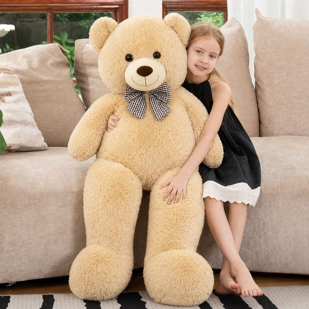 Extra large brown teddy bear toy with ultra-soft plush material and gentle stuffing, perfect cuddle companion for kids, nursery decoration, and special gift for loved ones