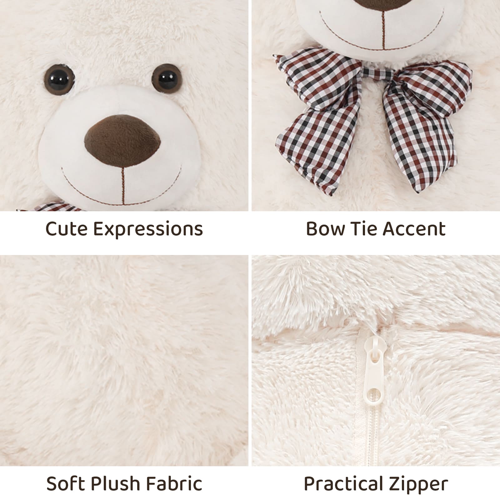 Giant Teddy Bear Stuffed Toy, Beige, 39/47/55/59/71 Inches