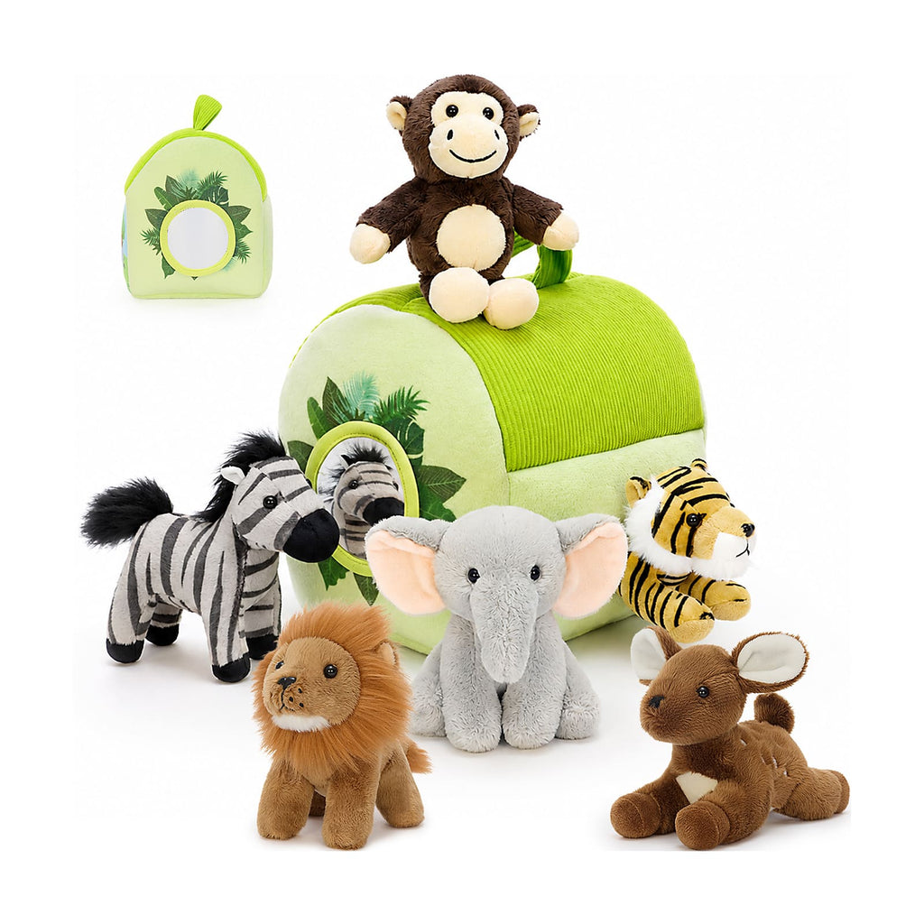 Safari Zoo Animal Plush Playhouse Set for Kids